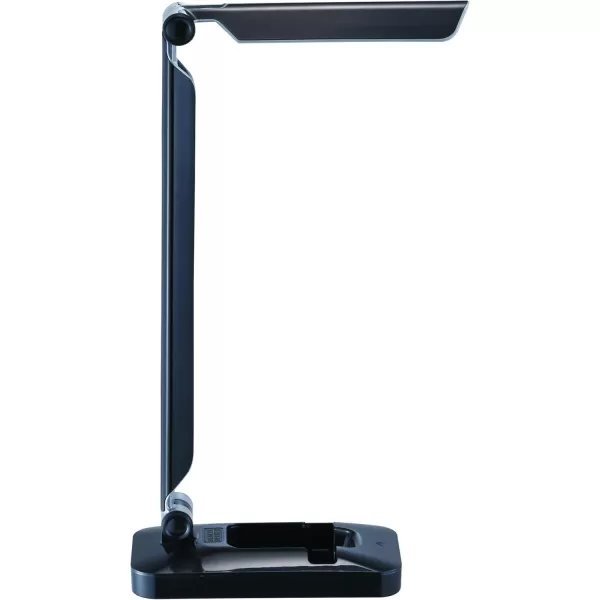 Black and Decker Office LED3FOLD-WHTRED PureOptics Verve 5W Flicker-Free Natural Daylight LED Desk Lamp with USB Charging Port, Phone Stand, 2 Dimming Levels , 16" x 9" x 3.5", White/Red