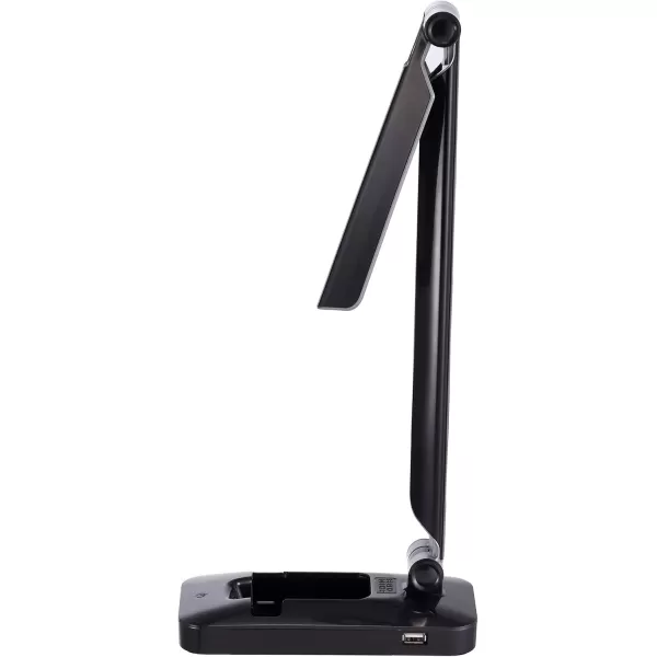 Black and Decker Office LED3FOLD-WHTRED PureOptics Verve 5W Flicker-Free Natural Daylight LED Desk Lamp with USB Charging Port, Phone Stand, 2 Dimming Levels , 16" x 9" x 3.5", White/Red