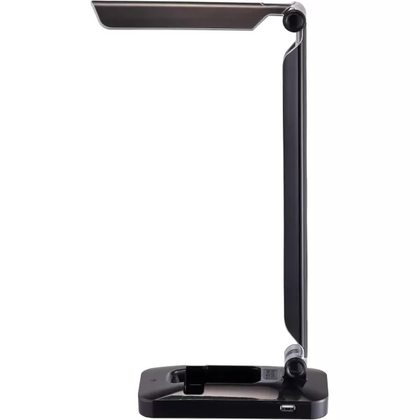 Black and Decker Office LED3FOLD-WHTRED PureOptics Verve 5W Flicker-Free Natural Daylight LED Desk Lamp with USB Charging Port, Phone Stand, 2 Dimming Levels , 16" x 9" x 3.5", White/Red