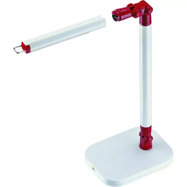 Black and Decker Office LED5ELIGHT-WHTRED PureOptics Exalt Flash 5W Flicker-Free Natural Daylight LED Desk Lamp, 13.5" x 6" x 19", White/Red