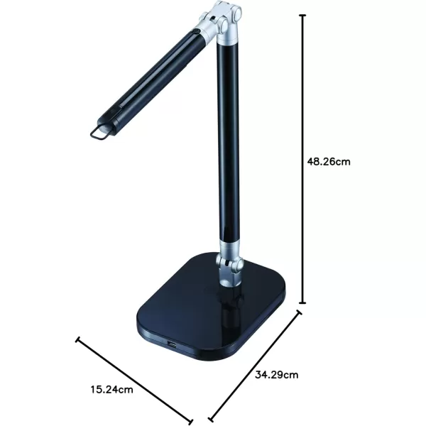 Black and Decker Office LED5ELIGHT-WHTRED PureOptics Exalt Flash 5W Flicker-Free Natural Daylight LED Desk Lamp, 13.5" x 6" x 19", White/Red