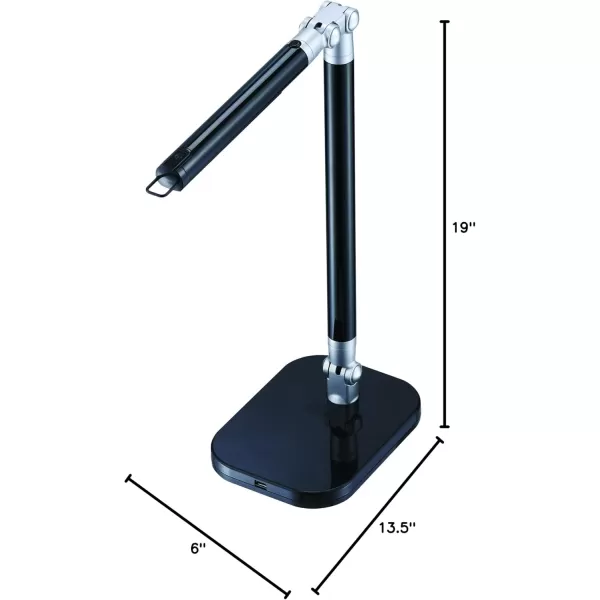 Black and Decker Office LED5ELIGHT-WHTRED PureOptics Exalt Flash 5W Flicker-Free Natural Daylight LED Desk Lamp, 13.5" x 6" x 19", White/Red