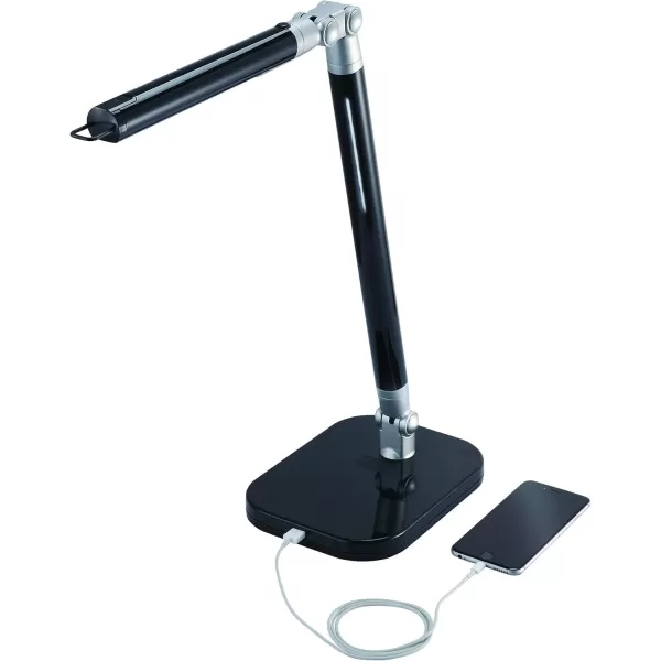 Black and Decker Office LED5ELIGHT-WHTRED PureOptics Exalt Flash 5W Flicker-Free Natural Daylight LED Desk Lamp, 13.5" x 6" x 19", White/Red