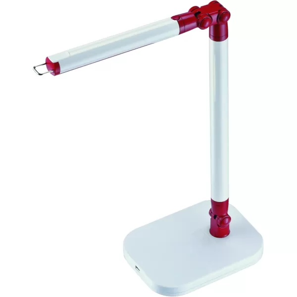 Black and Decker Office LED5ELIGHT-WHTRED PureOptics Exalt Flash 5W Flicker-Free Natural Daylight LED Desk Lamp, 13.5" x 6" x 19", White/Red