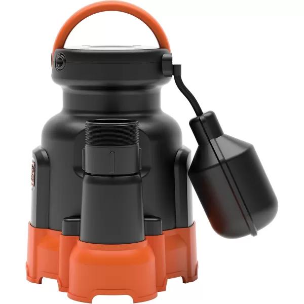 Black+Decker 1/3 HP Submersible Sump Pump, Pumps up to 2500 GPH