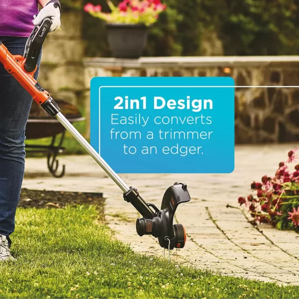 Black+Decker 40V MAX String Trimmer and Edger Kit, Cordless, 13 inch, 2-in-1, Battery and Charger Included 