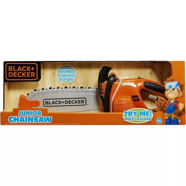 Black+Decker Junior Kids Power Tools - Chainsaw with Realistic Sound &amp; Action! Role Play Tools for Toddlers Boys &amp; Girls Ages 3 Years Old and Above, Get Building Today!
