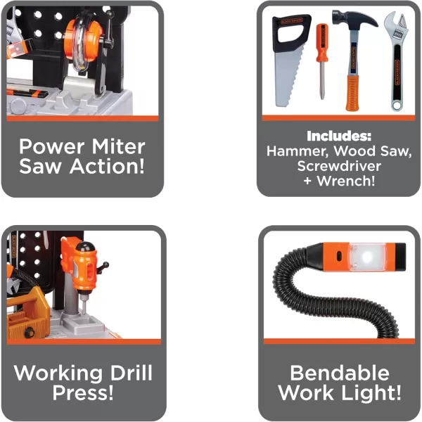 Black+Decker Kids Workbench - Power Tools Workshop - Build Your Own Toy Tool Box – 75 Realistic Toy Tools and Accessories [Amazon Exclusive]