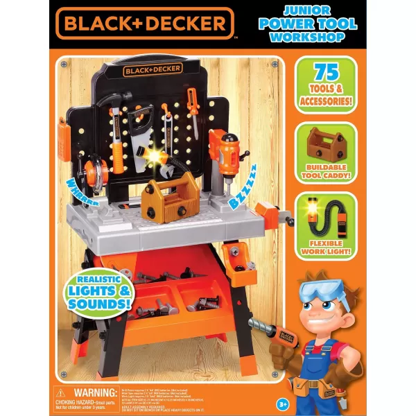 Black+Decker Kids Workbench - Power Tools Workshop - Build Your Own Toy Tool Box – 75 Realistic Toy Tools and Accessories [Amazon Exclusive]