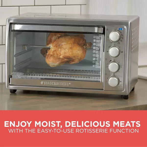 Black+Decker TO4314SSD Rotisserie Convection Countertop Toaster Oven, Stainless Steel