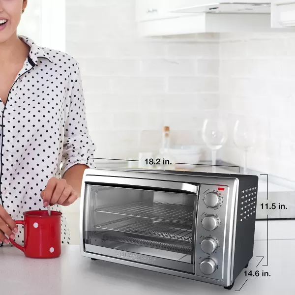 Black+Decker TO4314SSD Rotisserie Convection Countertop Toaster Oven, Stainless Steel
