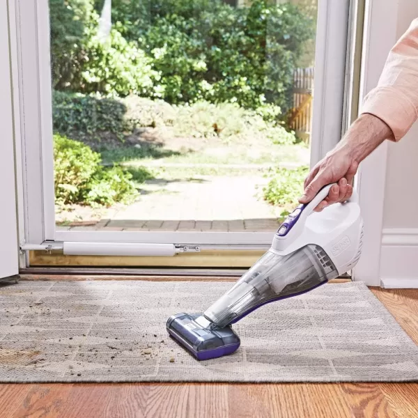 Black+Decker dustbuster QuickClean Pet Cordless Handheld Vacuum with Motorized Upholstery Brush, White 