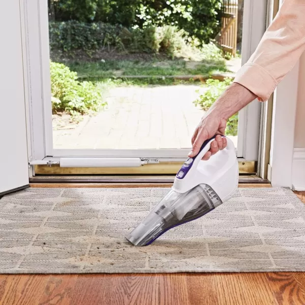 Black+Decker dustbuster QuickClean Pet Cordless Handheld Vacuum with Motorized Upholstery Brush, White 