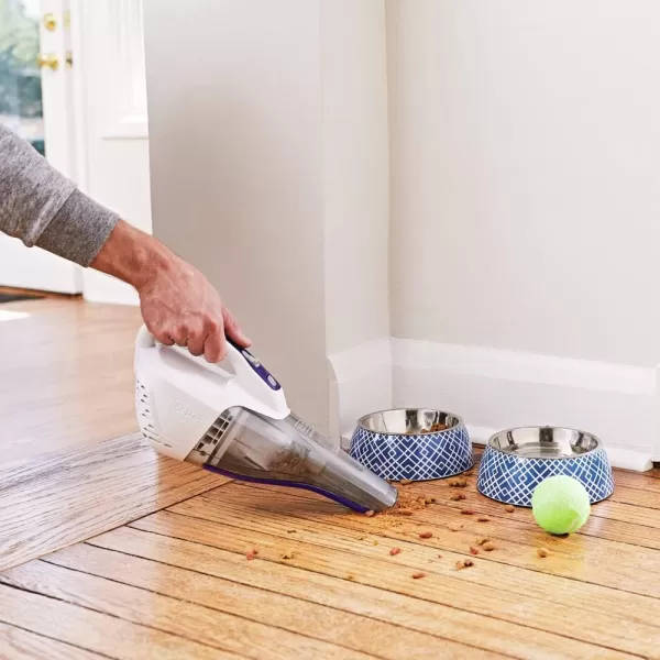 Black+Decker dustbuster QuickClean Pet Cordless Handheld Vacuum with Motorized Upholstery Brush, White 