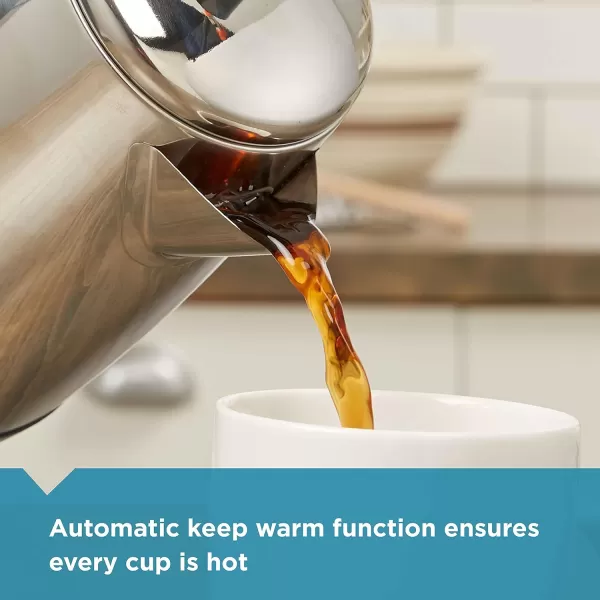 Farberware Electric Coffee Percolator, FCP412, Stainless Steel Basket, Automatic Keep Warm, No-Drip Spout, 12 Cup