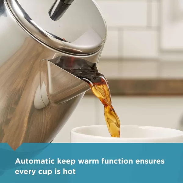 Farberware Electric Coffee Percolator, FCP412, Stainless Steel Basket, Automatic Keep Warm, No-Drip Spout, 12 Cup