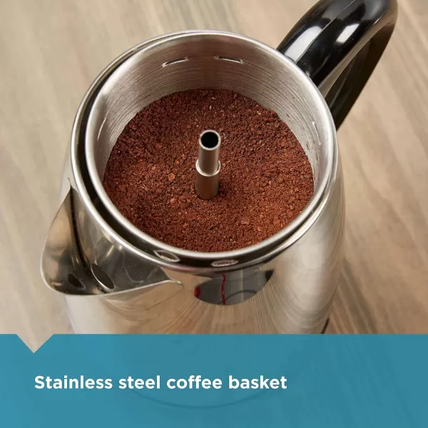 Farberware Electric Coffee Percolator, FCP412, Stainless Steel Basket, Automatic Keep Warm, No-Drip Spout, 12 Cup