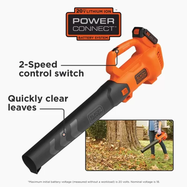 beyond by BLACK+DECKER 20V MAX* Cordless Leaf Blower - Leaf Blower Kit - Axial, Battery and Charger Included - Lawn Tools 