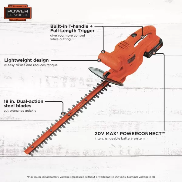 beyond by BLACK+DECKER 20V MAX Hedge Trimmer Kit, 18-Inch  , Orange