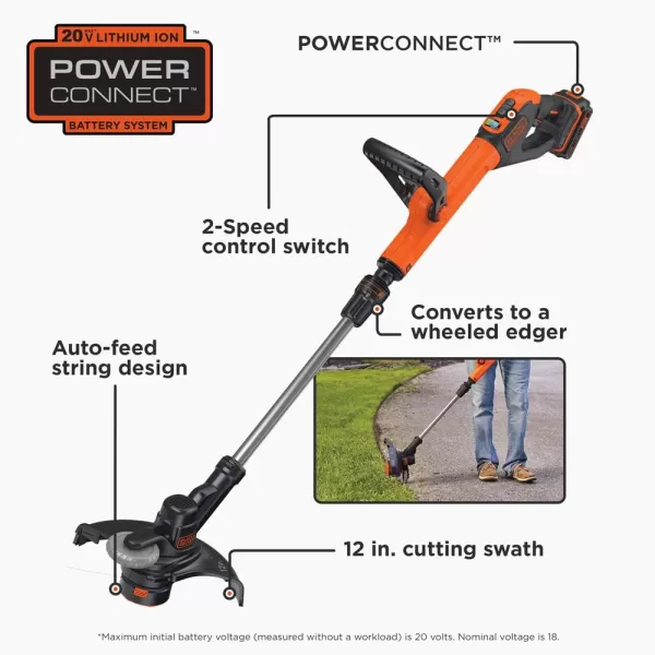 beyond by BLACK+DECKER 20V MAX String Trimmer / Edger, 12-Inch 