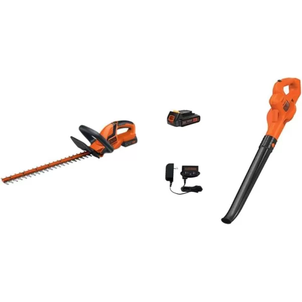 BLACK+DECKER 20V MAX Cordless Hedge Trimmer, 22-Inch  &amp; 20V MAX* Cordless Sweeper , Pack of 1