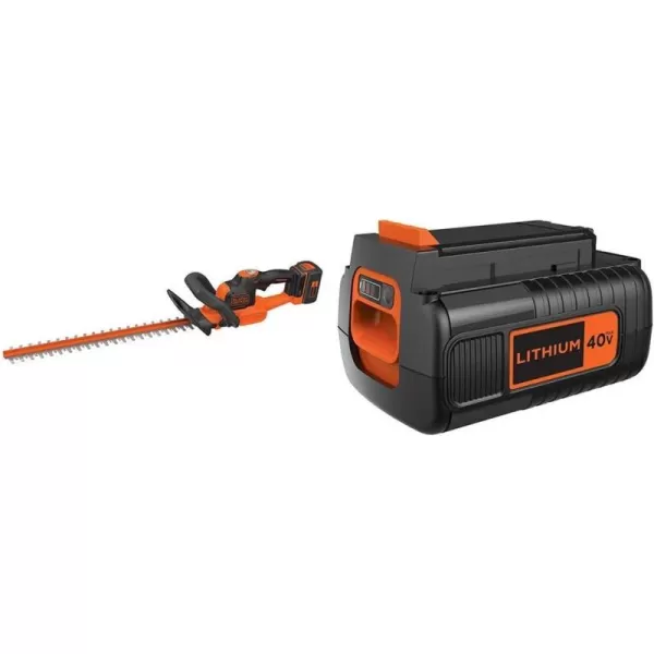 BLACK+DECKER 40V MAX Cordless Hedge Trimmer, 24-Inch Brush Trimmer with Battery and Charger 