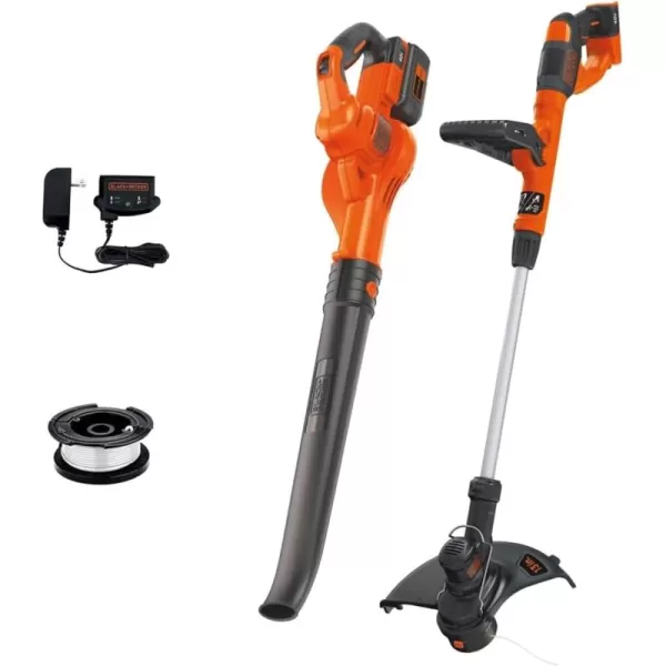BLACK+DECKER 40V Max Cordless Sweeper &amp; String Trimmer Combo Kit 