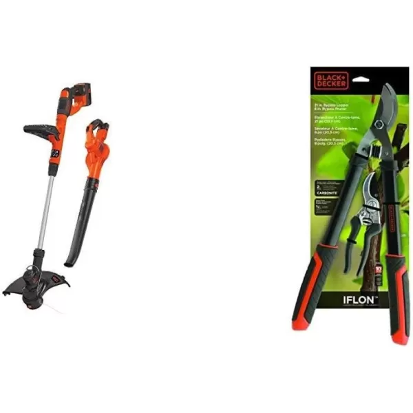 BLACK+DECKER 40V Max Cordless Sweeper &amp; String Trimmer Combo Kit 