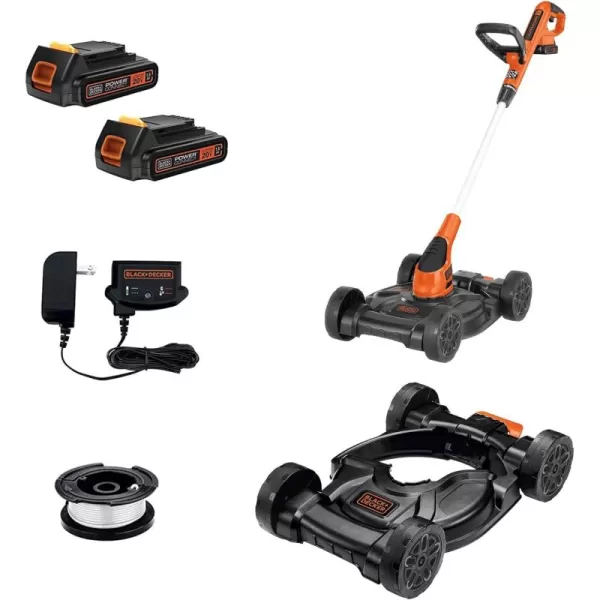 BLACK+DECKER Combination String Trimmer, Lawn Mower, and Edger, Cordless 3-in-1 