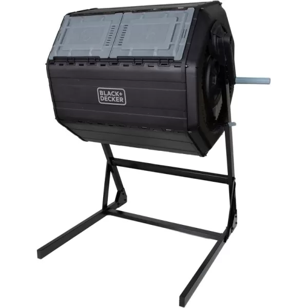 BLACK+DECKER Compost Tumbler, Dual Chamber Composter, 40 Gallon, Easy Handle System for Composting