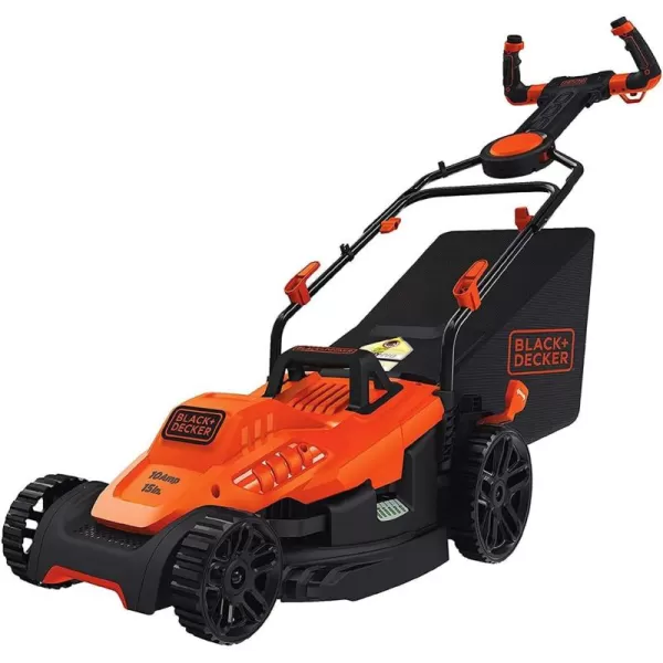BLACK+DECKER Electric Lawn Mower with Bike Handle, 15-Inch, 10-Amp, Corded 