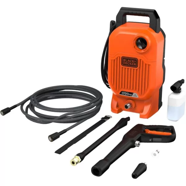 BLACK+DECKER Electric Pressure Washer, Cold Water, 1700 PSI, 1.2 GPM 