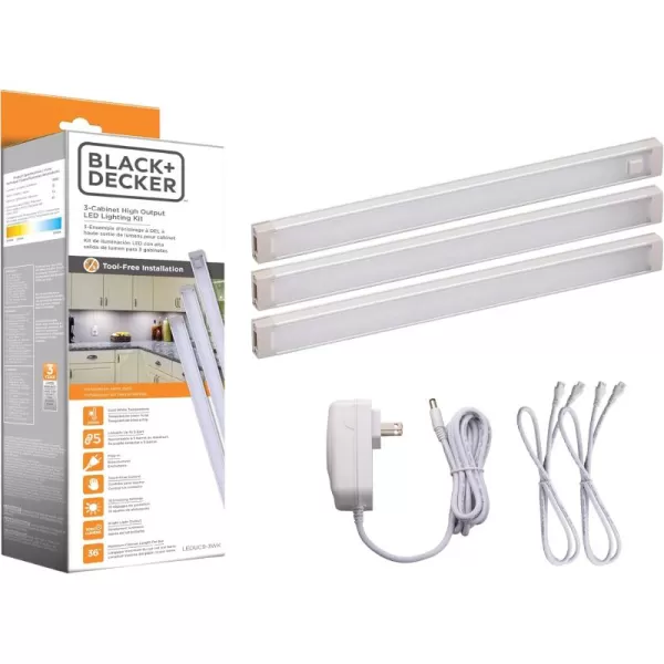 BLACK+DECKER LEDUC24-1WK Dimmable Linkable LED Shop Light with Motion Sensor and Magnetic Option, 10.5W, 780 Lumens, 24", Warm