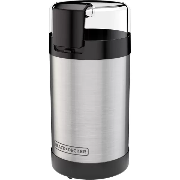 BLACK+DECKER One Touch Coffee Grinder, CBG110S,2/3 Cup Coffee Bean Capacity, Push-Button Control, Stainless Steel Blades