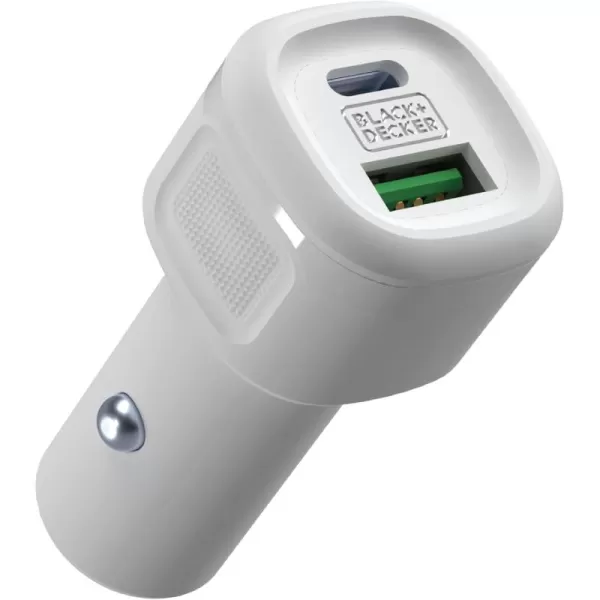 BLACK+DECKER USB C Car Charger, Compact 38W 2-Port, LED Indicator Type C Charger with Power Delivery/Quick Charge, Compatible with iPhone 15 14 13 12 Series, Pixel 3 2 XL, iPad Pro, More