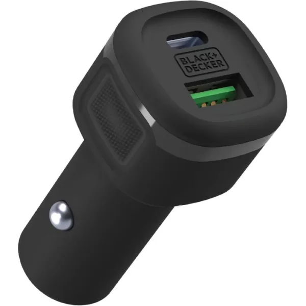 BLACK+DECKER USB C Car Charger, Compact 38W 2-Port, LED Indicator Type C Charger with Power Delivery/Quick Charge, Compatible with iPhone 15 14 13 12 Series, Pixel 3 2 XL, iPad Pro, More