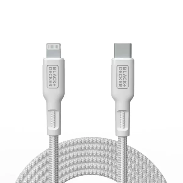 BLACK+DECKER USB C to Lightning Cable - Fast Compatible iPhone Lightning Cable - Durable Braided Type C iPhone Charger Cord - for Travel and Daily Use - Multiple Colors and Lengths - 6ft