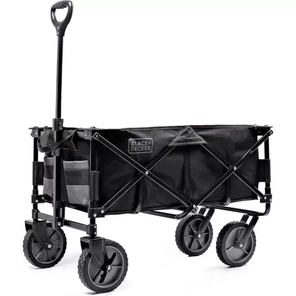 BLACK+DECKER Utility Wagon, Collapsible/Folding Wagon, Black 