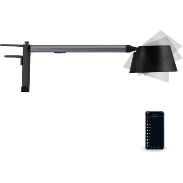 BLACK+DECKER Verve Designer Smart Clamp Light, Works with Alexa, Fits Cubicles &amp; Headboards, Auto-Circadian Mode, True White LED + 16M RGB Colors,