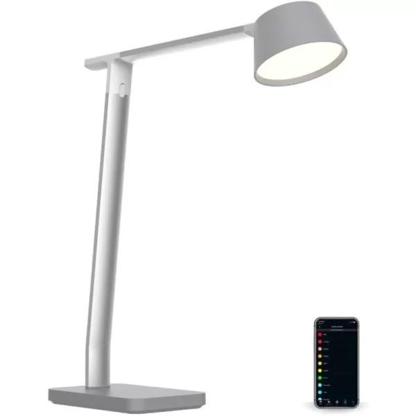 BLACK+DECKER Verve Designer Smart Desk Lamp, Works with Alexa, Auto-Circadian Mode, True White LED + 16M RGB Colors, USB Charging Port,