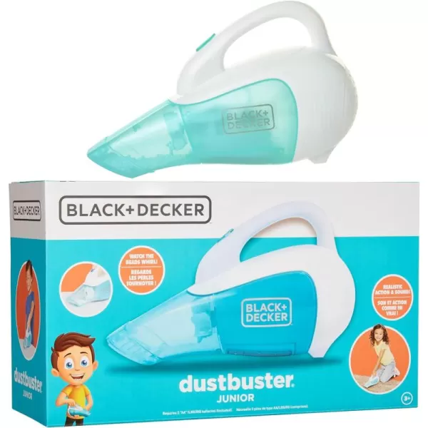 Black + Decker Dustbuster Junior Toy Handheld Vacuum Cleaner with Realistic Action &amp; Sound! Pretend Role Play Toy for Kids with Whirling Beads &amp; Batteries Included [Amazon Exclusive]