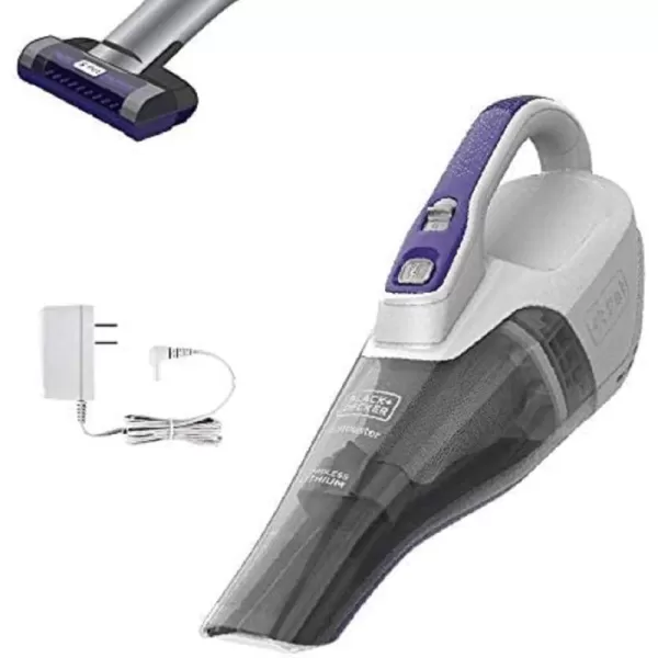 Black+Decker dustbuster QuickClean Pet Cordless Handheld Vacuum with Motorized Upholstery Brush, White 