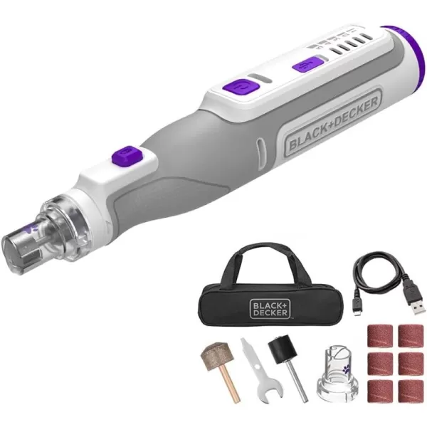 beyond by BLACK+DECKER BCRT8KPTAPB 8V MAX Cordless Rechargeable Pet Nail Trimmer and Rotary Tool Gray