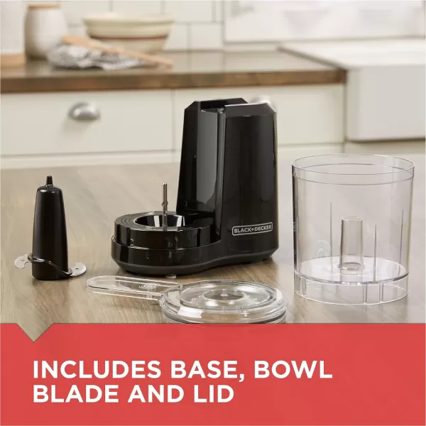 BLACK+DECKER 1.5-Cup Electric Food Chopper, HC150B, One Touch Pulse, 150W Motor, Stay-Sharp Blade, Dishwasher Safe
