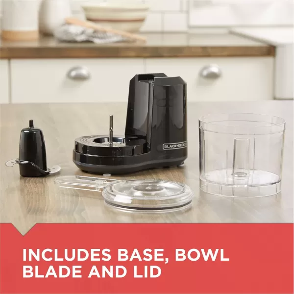 BLACK+DECKER 1.5-Cup Electric Food Chopper, HC150B, One Touch Pulse, 150W Motor, Stay-Sharp Blade, Dishwasher Safe