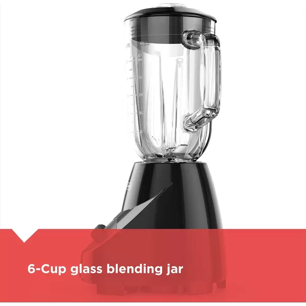 BLACK+DECKER 10-Speed Countertop Blender, BL2010BG, 6-Cup Glass Jar, Dishwasher-Safe, Stainless Steel Blade, Suction Feet