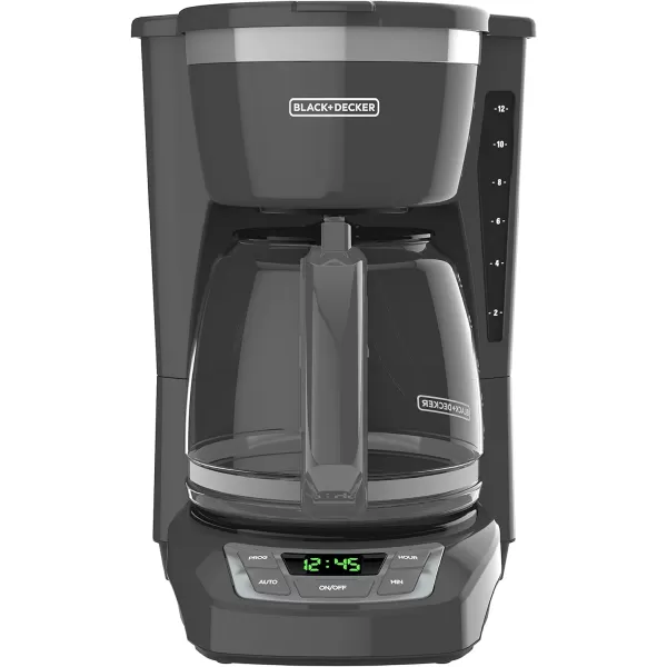 BLACK+DECKER 12-Cup Digital Coffee Maker, CM1160B, Programmable, Washable Basket Filter, Sneak-A-Cup, Auto Brew, Water Window, Keep Hot Plate, Black