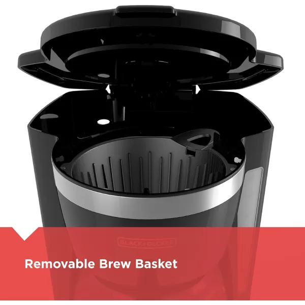 BLACK+DECKER 12-Cup Digital Coffee Maker, CM1160B, Programmable, Washable Basket Filter, Sneak-A-Cup, Auto Brew, Water Window, Keep Hot Plate, Black