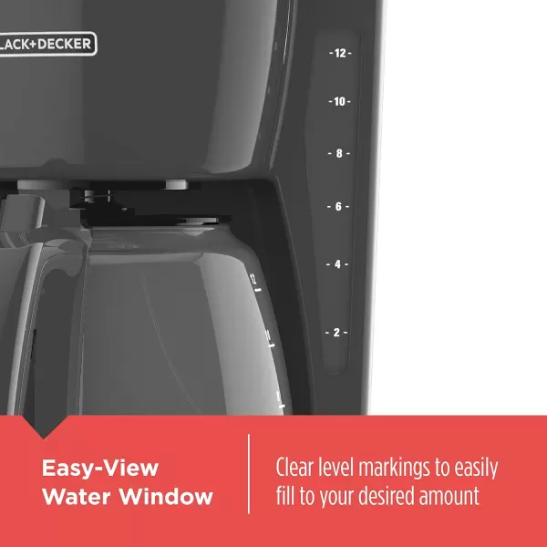 BLACK+DECKER 12-Cup Digital Coffee Maker, CM1160B, Programmable, Washable Basket Filter, Sneak-A-Cup, Auto Brew, Water Window, Keep Hot Plate, Black