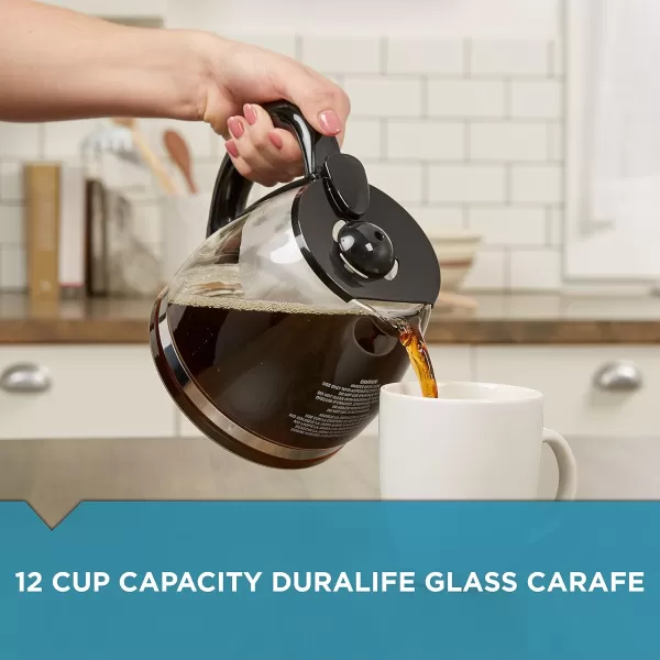 BLACK+DECKER 12-Cup Replacement Carafe, GC3100B, Duralife Glass, Dishwasher-Safe, 2 Extra Lids